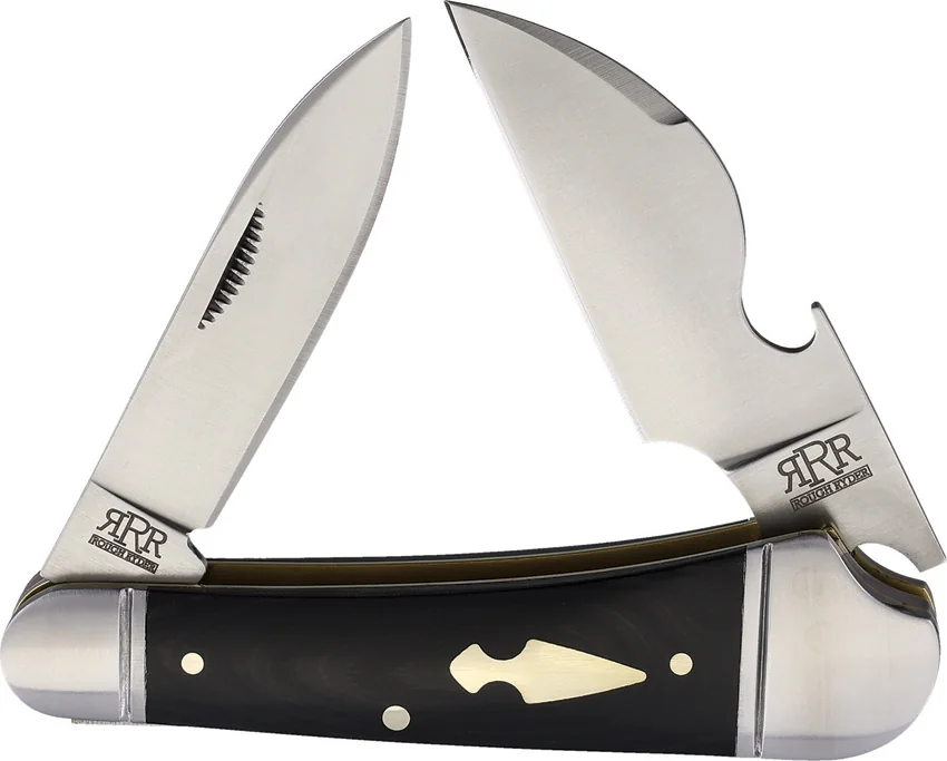 Rough Ryder Cap Lifter Knife 3.6" Black Micarta RRR004