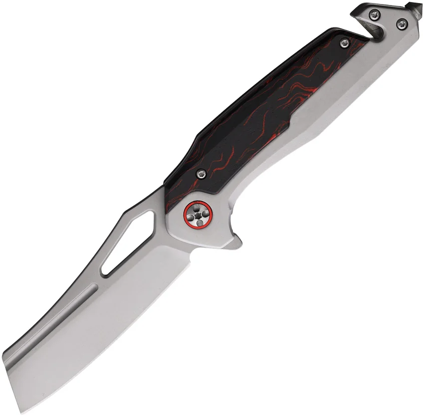 Rough Ryder Tactical Rescue Frame Lock Knife Black/Red G-10 (3.25" Bead Blast)