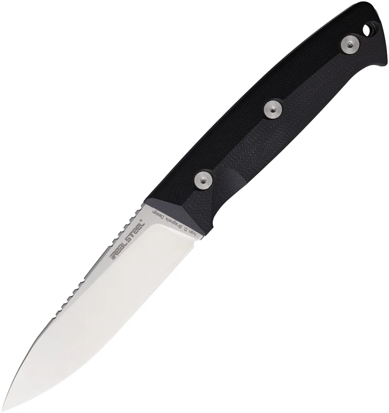 Real Steel Black Thorn Fixed Blade Knife Black G-10 (4.7" Satin)