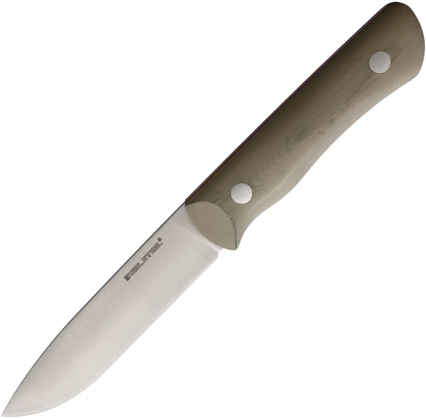 Real Steel Bushcraft III Fixed Blade Knife Coyote Tan G-10 (4" Convex)