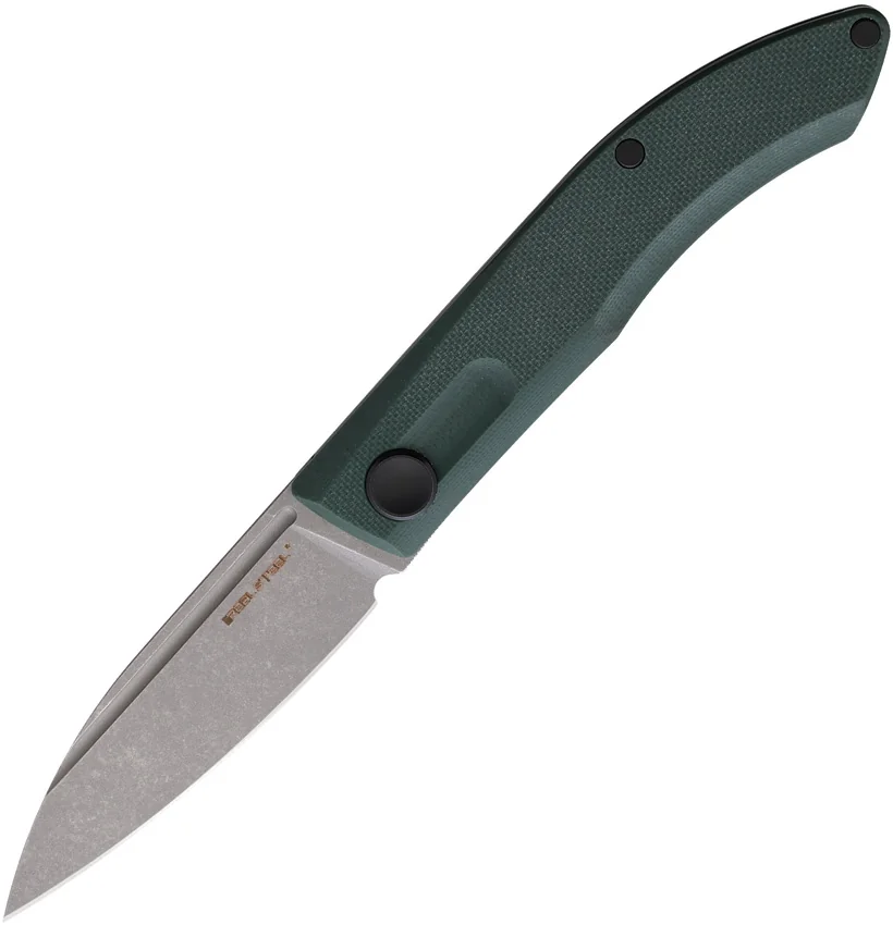 Real Steel Stella EDC Urban Slip Joint Knife Green G-10 (3" Gray SW)