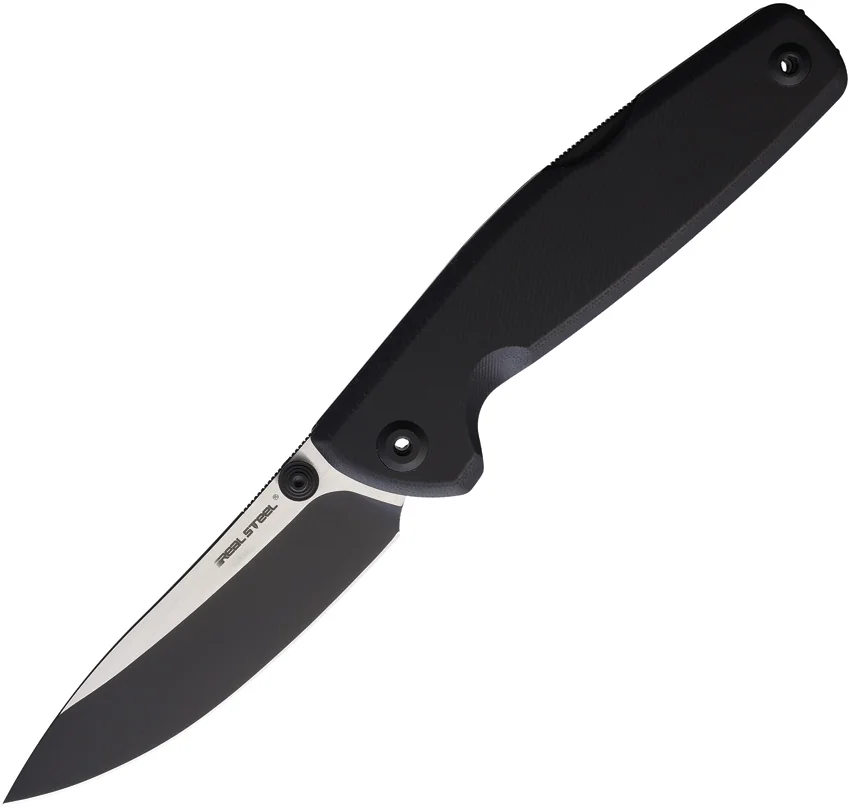 Real Steel Yak Lockback Knife Black G-10 (3.7" Two-Tone)