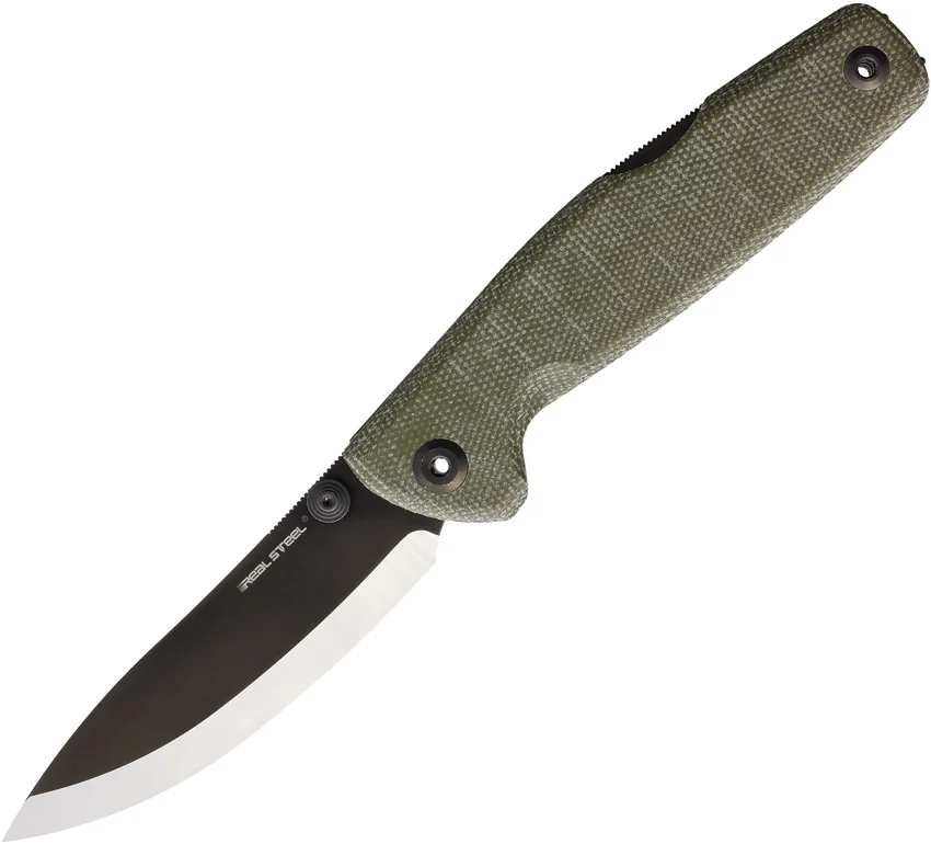 Real Steel Yak Lockback Knife Green Canvas Micarta (3.7" Two-Tone)