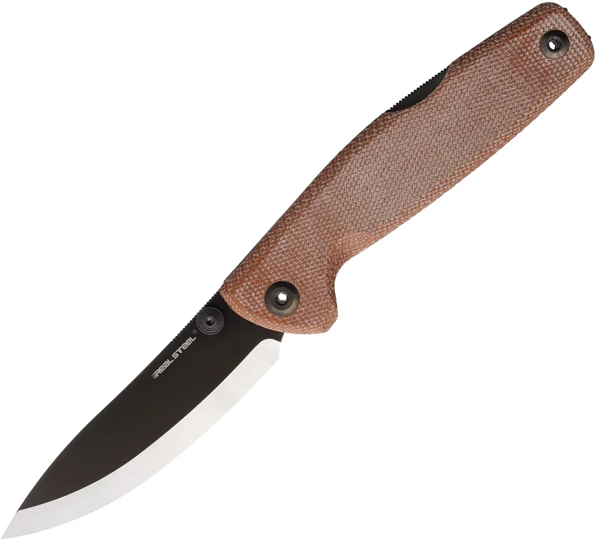 Real Steel Yak Lockback Knife Natural Canvas Micarta (3.7" Two-Tone)