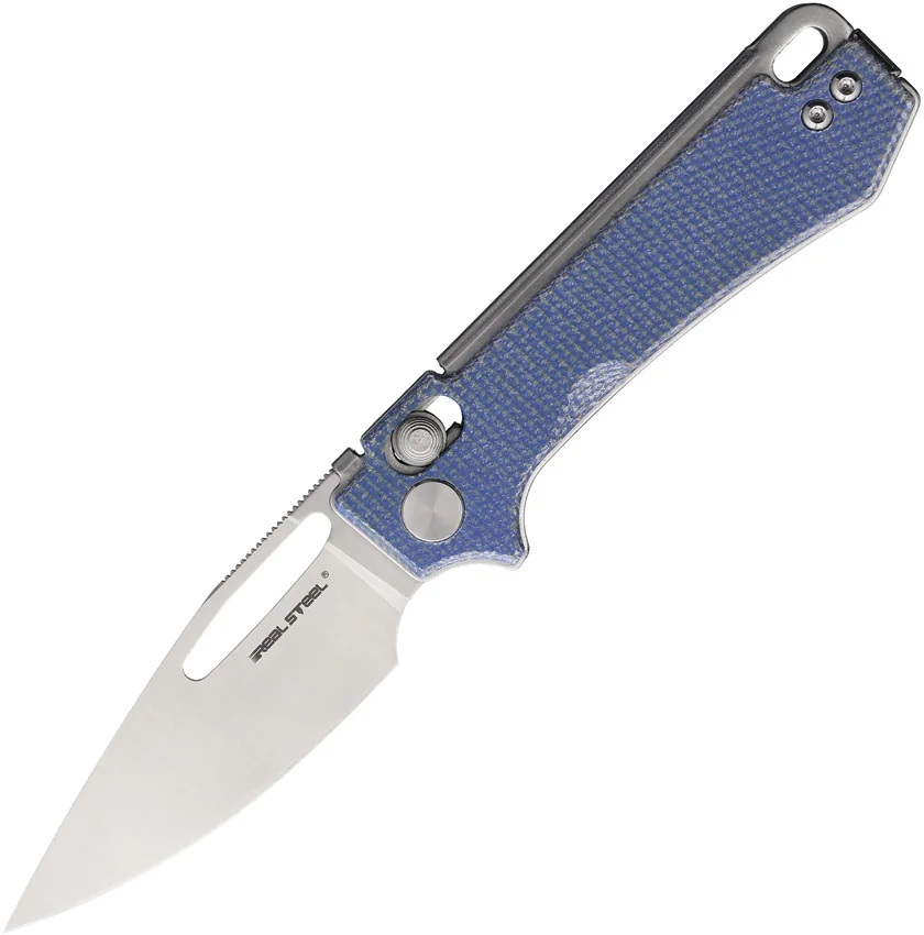 Real Steel Vis Crossbar Lock Knife Denim Micarta (2.7" Satin)