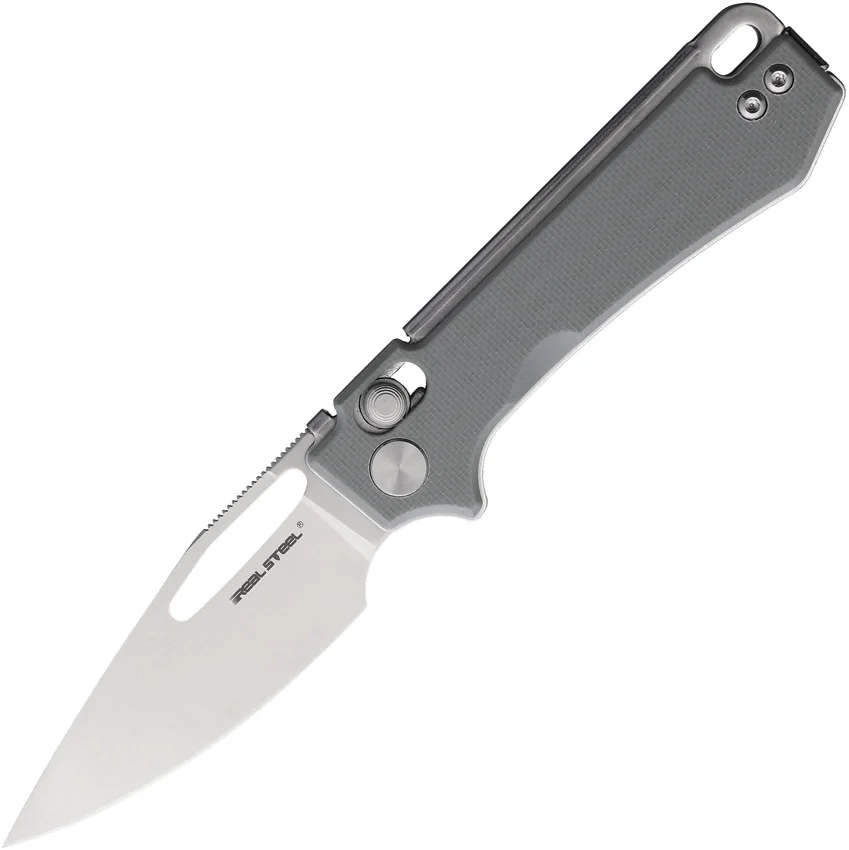 Real Steel Vis Crossbar Lock Knife Gray G-10 (2.7" Satin)