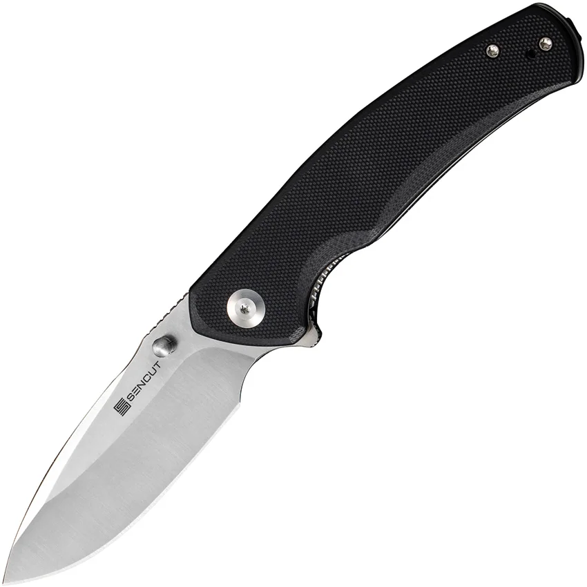 SENCUT Slashkin Liner Lock Knife Black G-10 (3.48" Satin) S20066-1