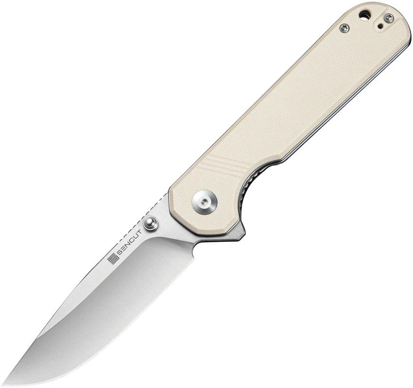 SENCUT Aetheris Liner Lock Knife Ivory G-10 (3.7" Satin)