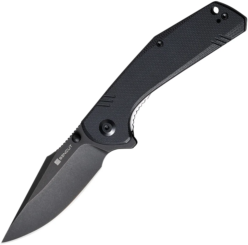SENCUT Actium Liner Lock Knife Black G-10 (3.5" Black SW) SA02C
