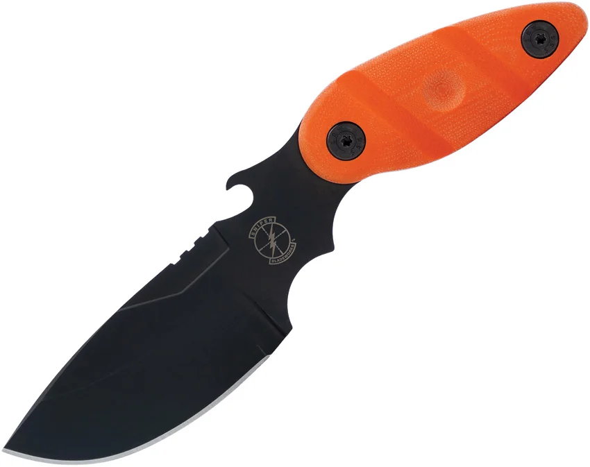 Sniper Bladeworks Skinner Fixed Blade Knife Orange G-10 (4.3" Black PVD)