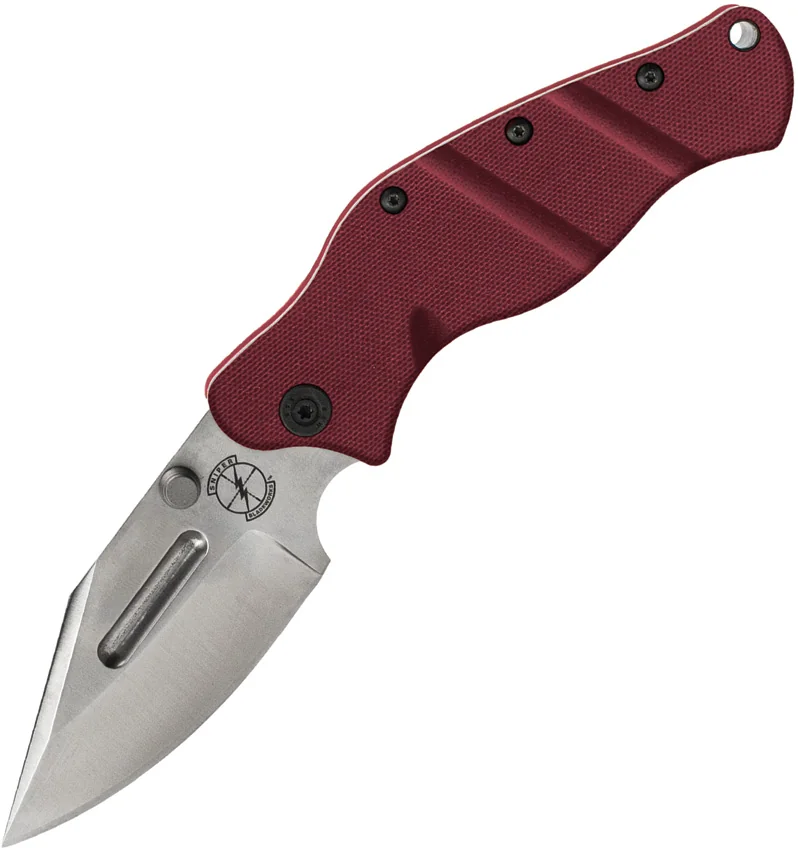 Sniper Bladeworks LPC Frame Lock Knife Red G-10/SW Ti (3.5" Satin)