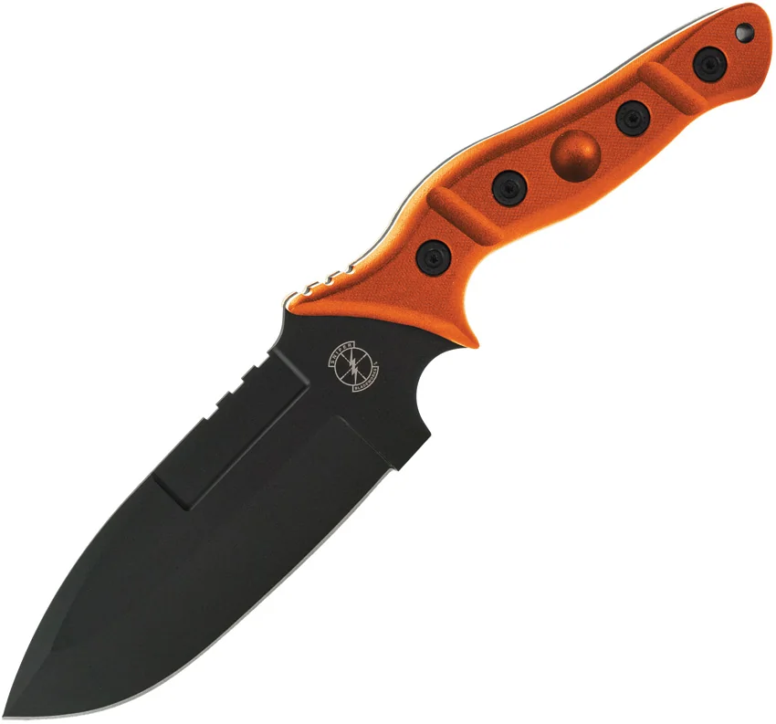 Sniper Bladeworks MAMU Fixed Blade Knife Orange G-10 (5.5" Black)