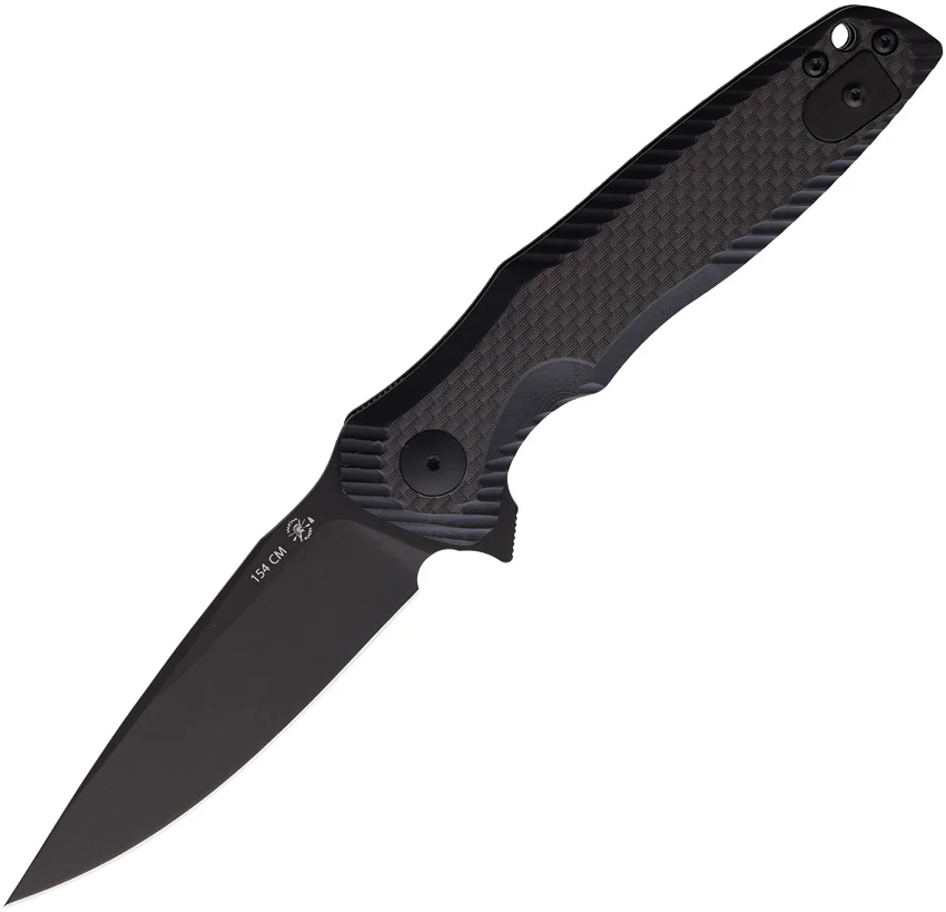 Spartan Blades POROS Liner Lock Knife Carbon Fiber/G-10 (3.75" Black TiNi)