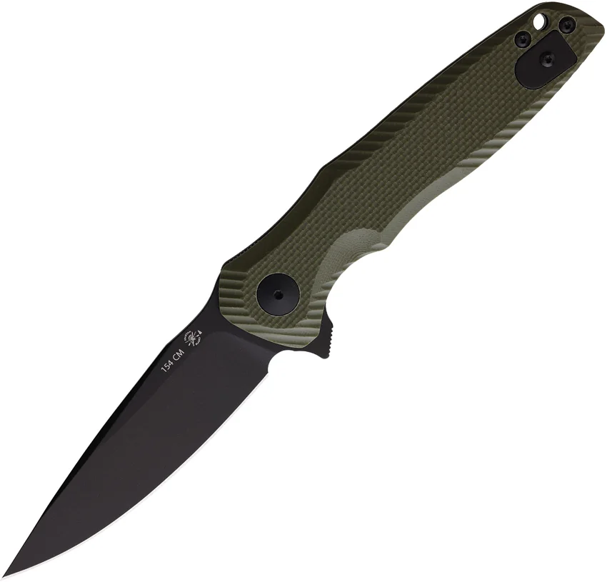 Spartan Blades POROS Liner Lock Knife Green G-10 (3.75" Black TiNi)