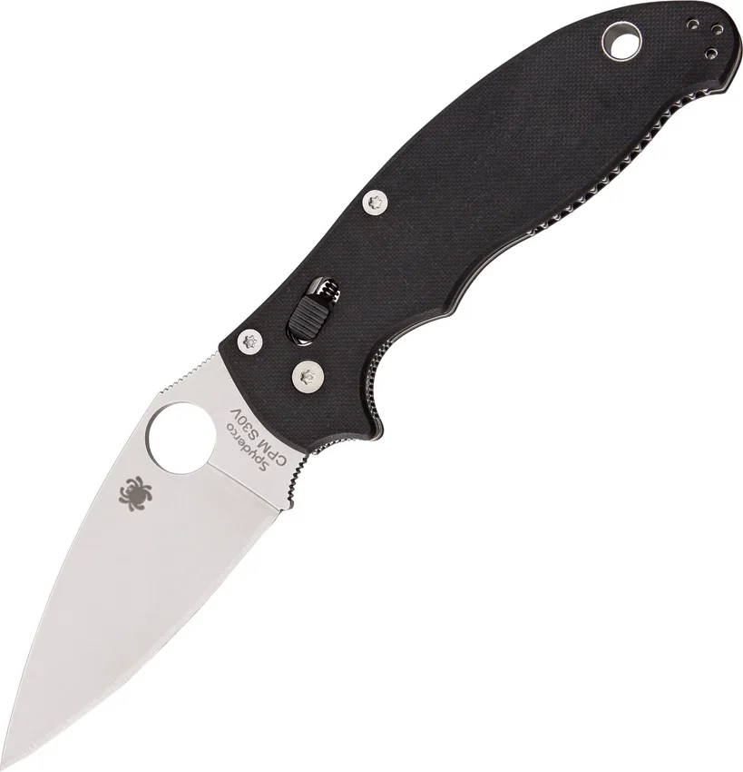 Spyderco Manix 2 Knife Black G-10 83mm (3.375" Matte Satin) C101GP2