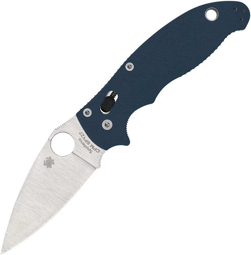Spyderco Manix 2 Knife Cobalt Blue G-10 (3.4" Satin CPM SPY27)