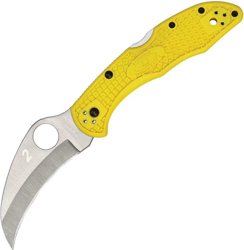 Spyderco Tasman Salt 2 Lock Back Knife Yellow FRN (2.8" Satin) C106PYL2