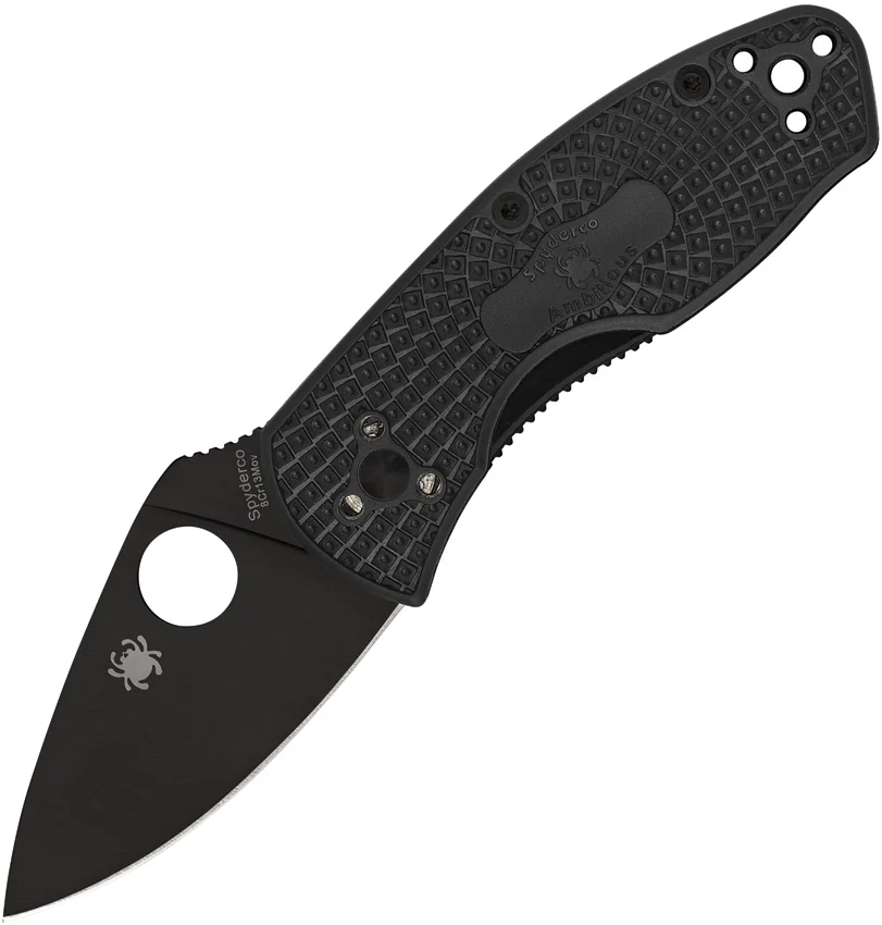 Spyderco Ambitious Lightweight Knife Black FRN (2.25" Black) C148PBBK