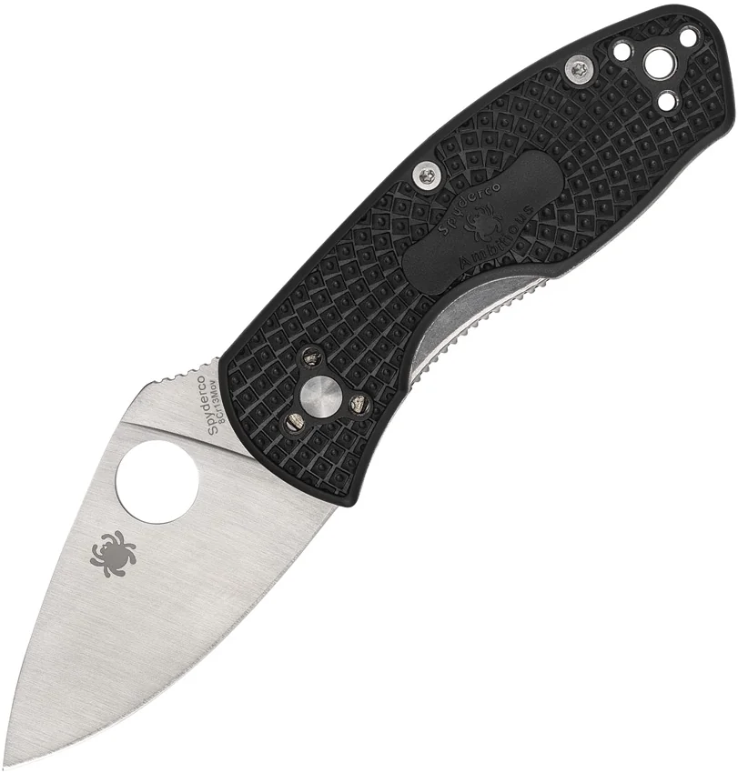Spyderco Ambitious Lightweight Knife Black FRN (2.25" Satin) C148PBK