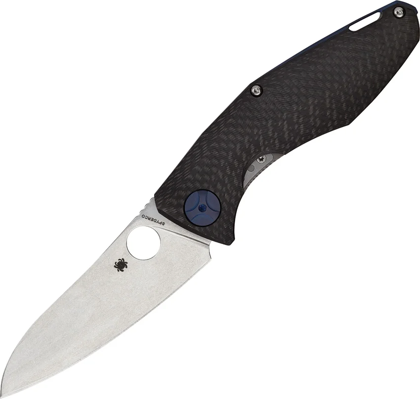 Spyderco Sinkevich Drunken Frame Lock Knife Carbon Fiber (3.38" Stonewash)