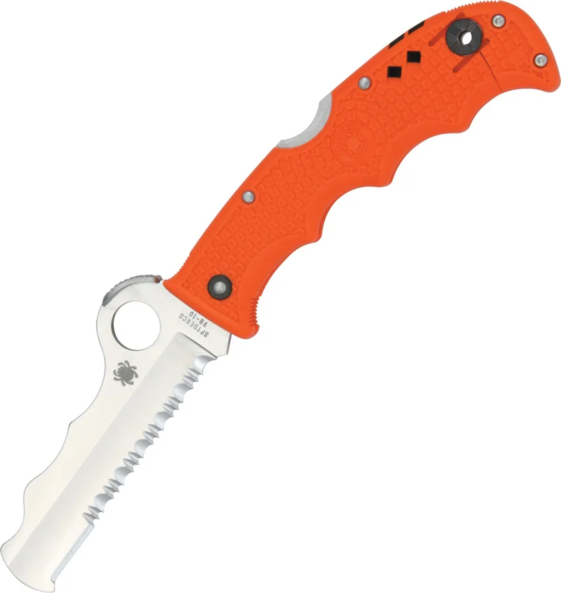 Spyderco Rescue Assist I Knife Orange FRN (3.69" Satin Serr) C79PSOR