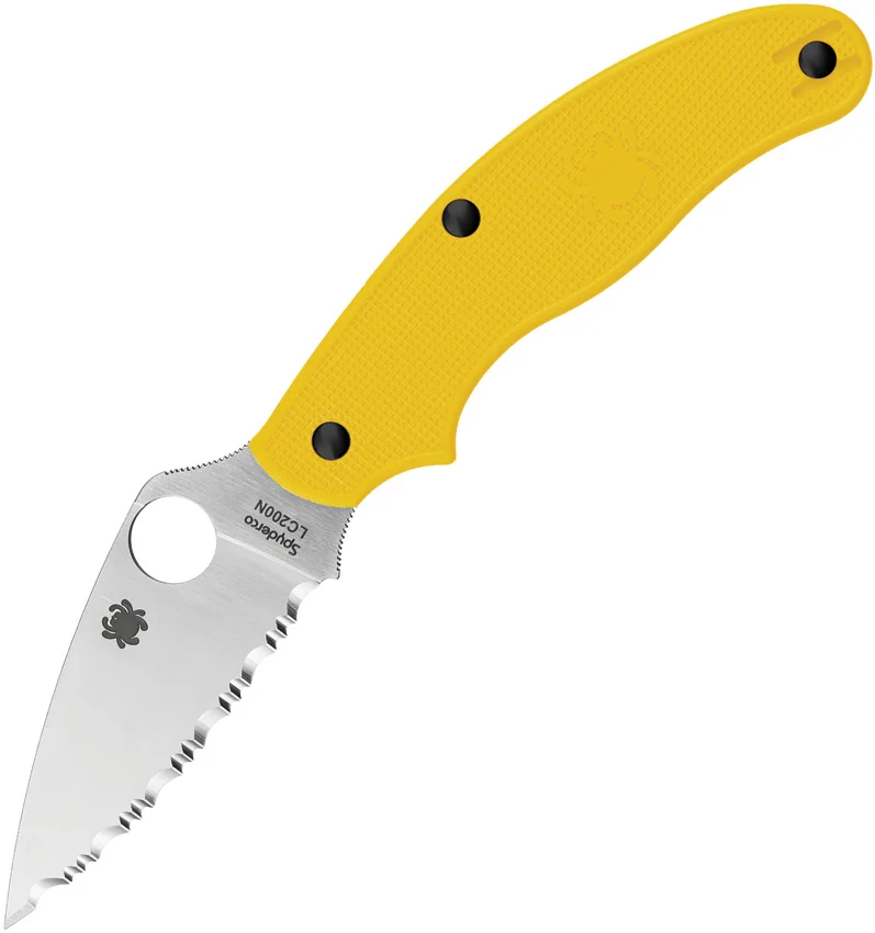 Spyderco UK Pen Knife Salt Slip Joint Yellow FRN (2.9" Satin Serr) C94SYL