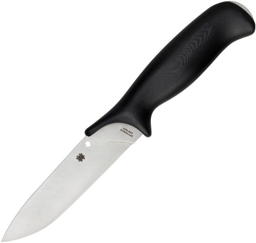 Spyderco Zoomer Fixed Blade Knife Black G-10 (5.2" Satin) FB42GP