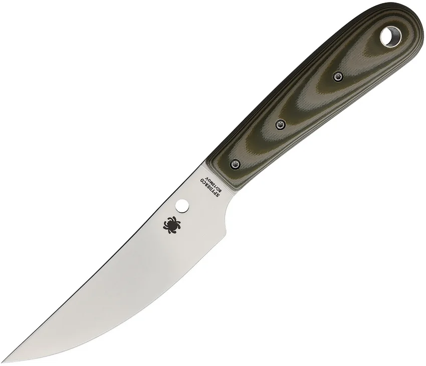 Spyderco Bow River Fixed Blade Knife OD Green/Gray G-10 (4.4" Satin)