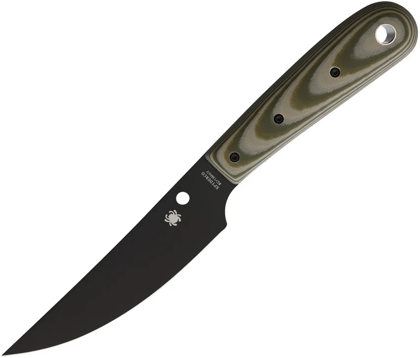 Spyderco Bow River Fixed Blade Knife OD Green/Gray G-10 (4.4" Black) FB46GPODBK