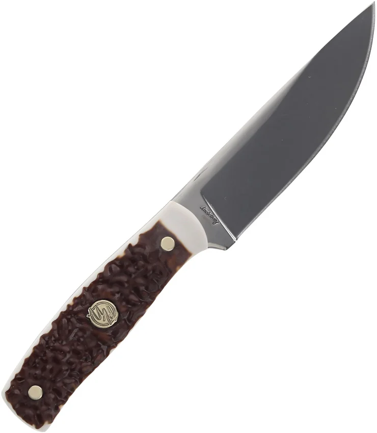 Uncle Henry 191UH Fixed Blade Knife Brown Staglon (4.6" Satin)
