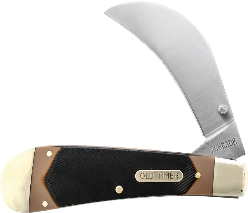 Old Timer Hawkbill Pruner Brown Sawcut Delrin (3.00" Satin)
