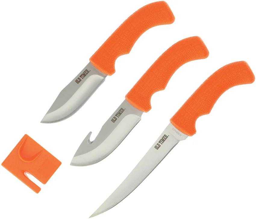 Schrade Old Timer 4 Piece Orange Polymer Hunt Set