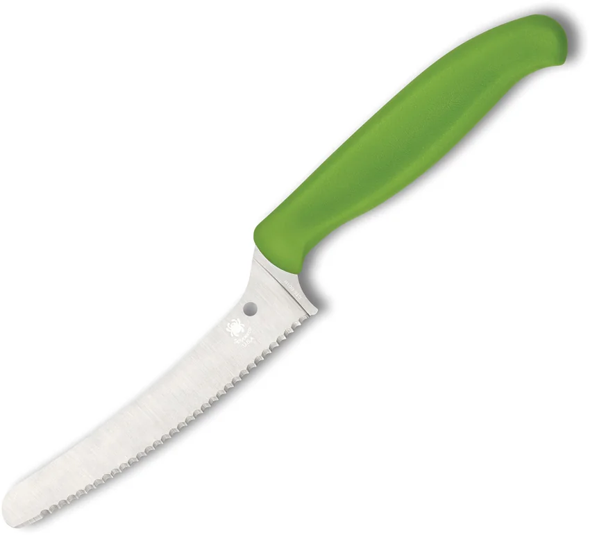 Spyderco Z-Cut Lightweight Green Blunt Tip Blunt Tip (4.5" Satin Serr) K13SGN
