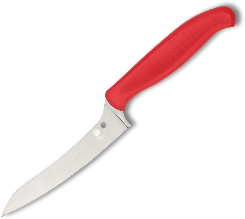 Spyderco Z-Cut Fixed Blade Kitchen Knife Red (4.5" Satin) K14PRD