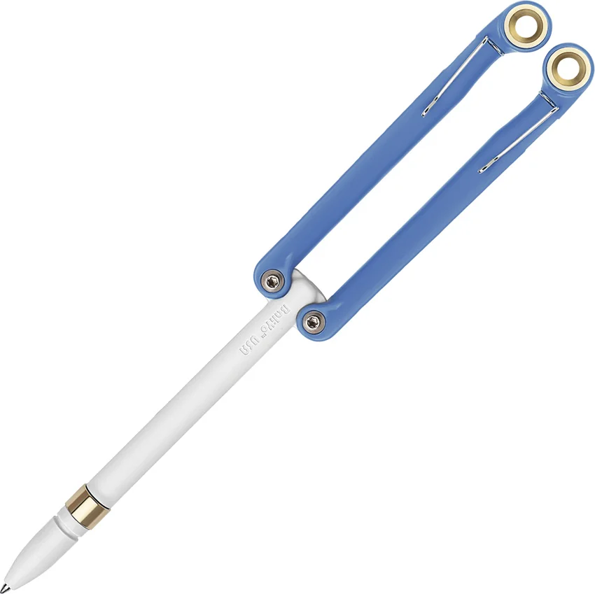 BaliYo by Spyderco Butterfly Pen Fisher Space Pen (Blue/White) USA Made