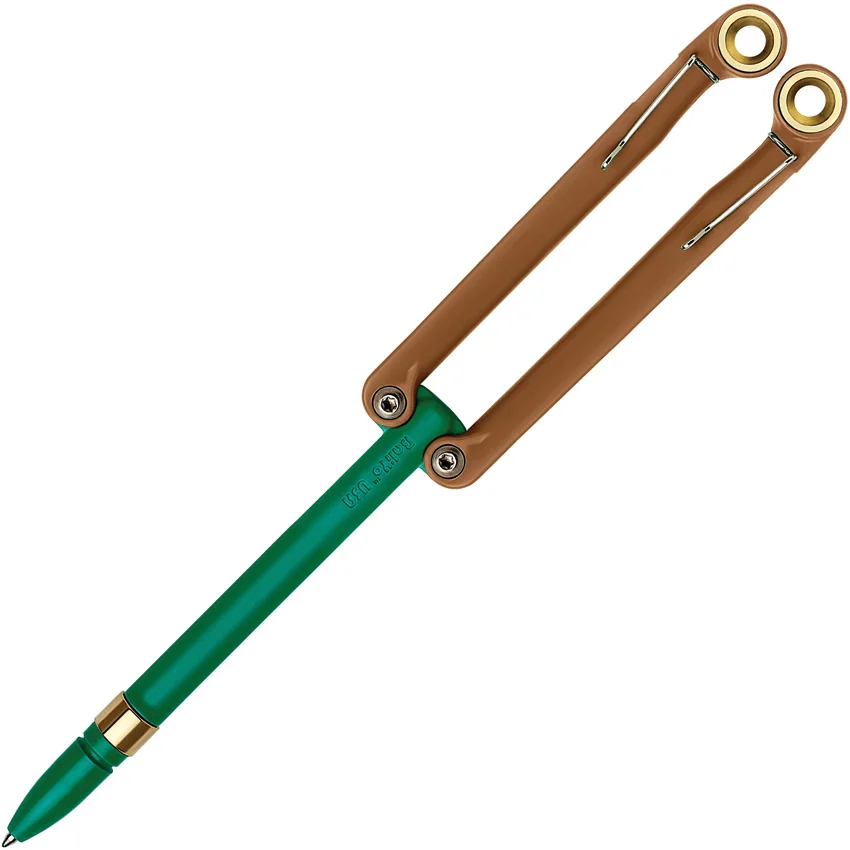BaliYo by Spyderco Butterfly Pen Fisher Space Pen (Green/Brown) USA Made