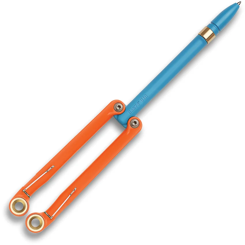 BaliYo by Spyderco Butterfly Pen Fisher Space Pen (Orange/Blue) USA Made