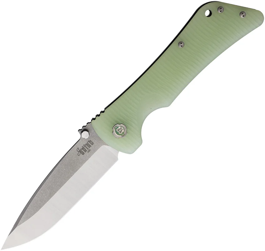 Southern Grind Bad Monkey Drop Point Knife Jade Ghost Green G-10 (4" Satin)