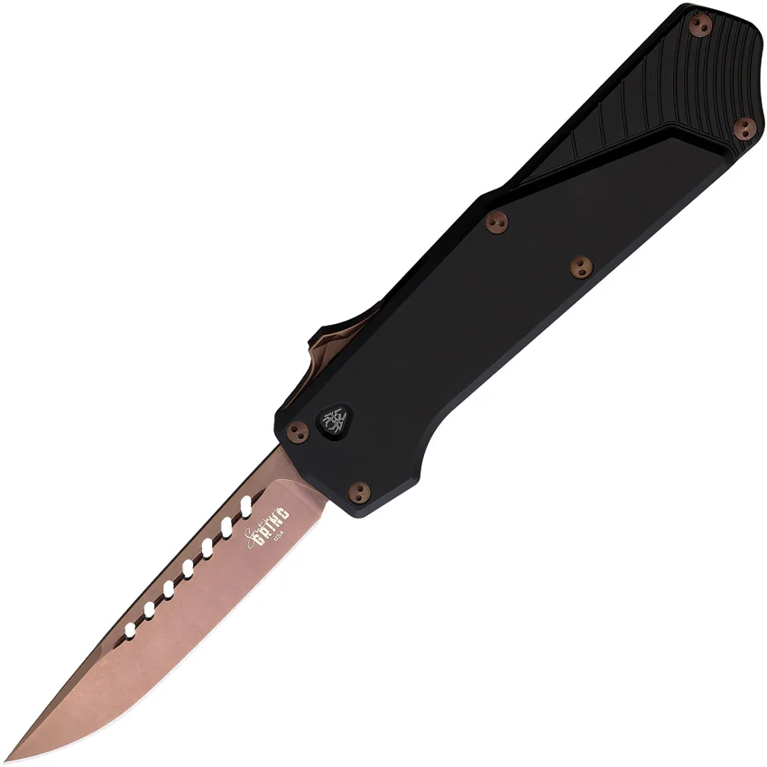 Southern Grind Arachnid OTF Automatic Knife Black Aluminum (3.25" Bronze)
