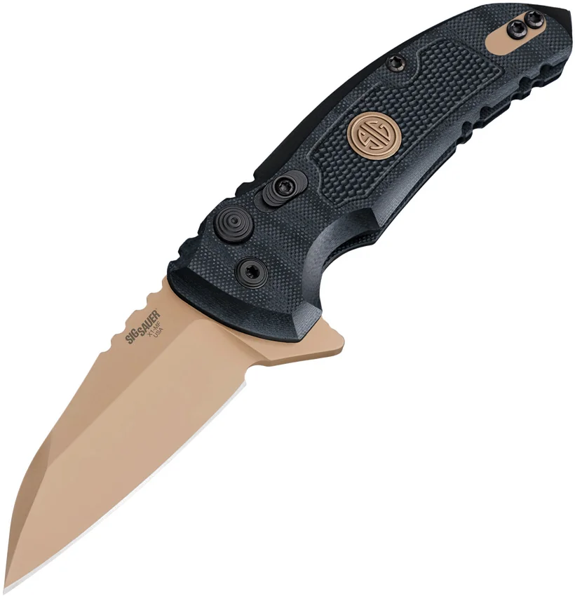 Hogue Sig Sauer X1 Microflip Wharncliffe Flipper Knife Black G-10 (2.6" FDE)