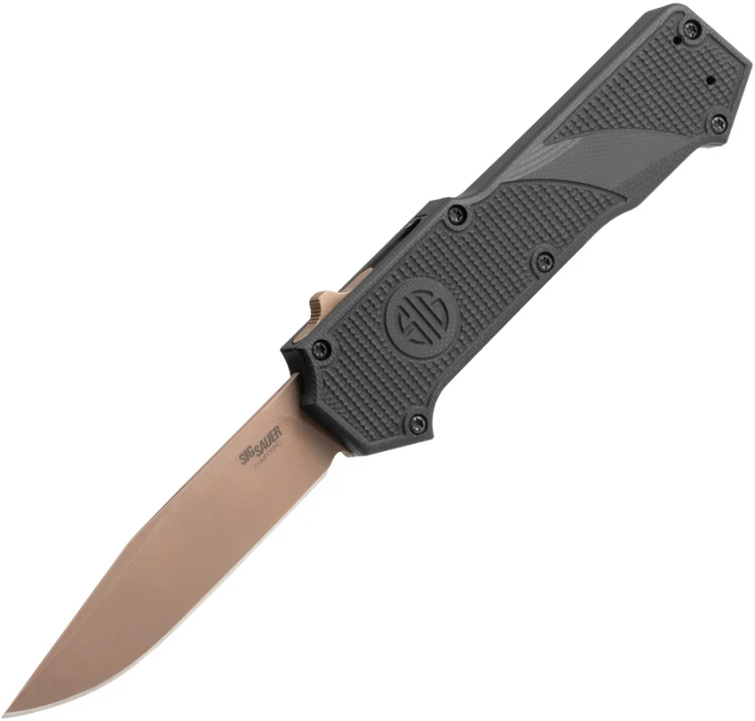 Hogue Knives SIG Compound Scorpion OTF Automatic Knife Black G10 (3.5" FDE PVD)
