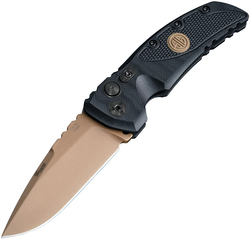 Hogue Sig Sauer EX-A01 Automatic Knife Black G-10 (3.5" FDE) 36130