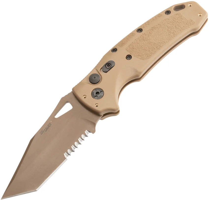 Hogue Sig K320A Automatic Tanto Knife Coyote Polymer (3.5" Tan Serrated)