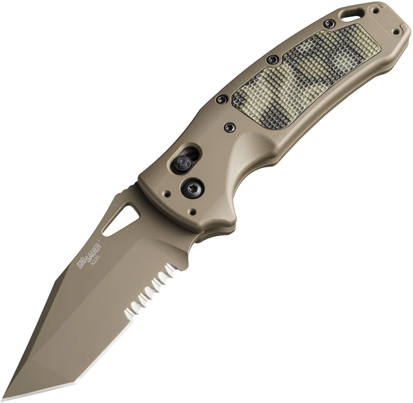 Hogue Sig K320 Scorpion AXG Tanto Knife FDE Aluminum + G-Mascus (3.5" FDE Serr)
