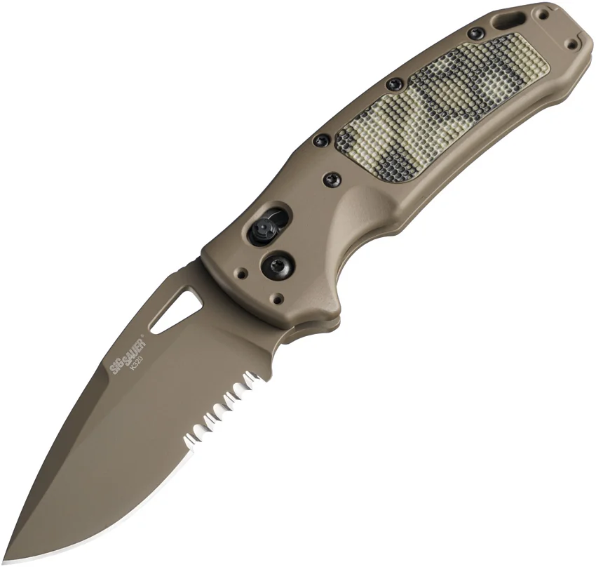 Hogue Sig K320 Scorpion AXG Drop Point FDE Aluminum + G-Mascus (3.5" FDE Serr)