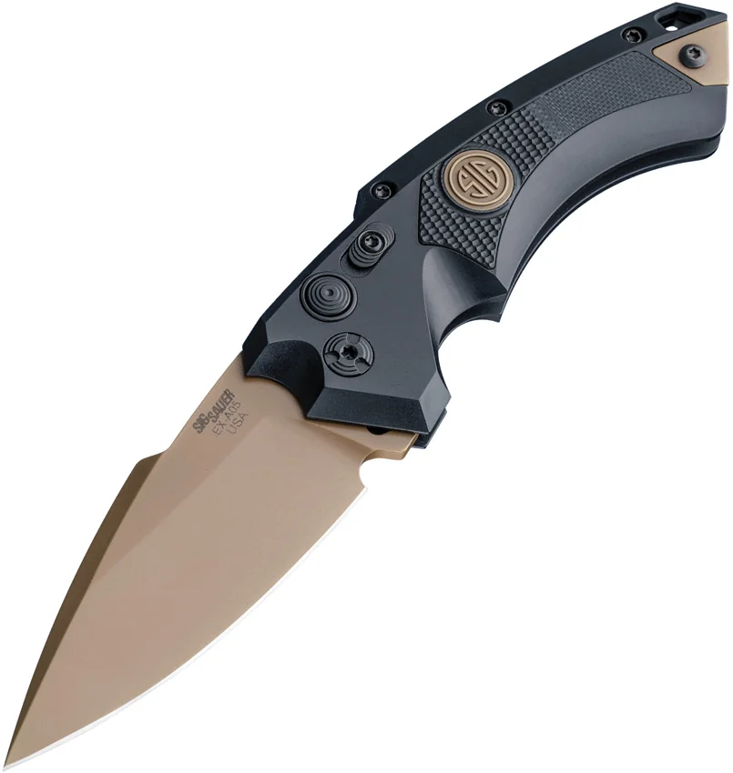 Hogue Sig Sauer EX-A05 Spear Point Automatic Knife Black (3.5" FDE) 36530