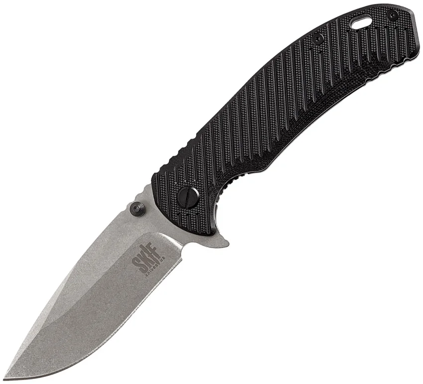 SKIF Knives Sturdy II Frame Lock Knife Black G-10 (3.8" Stonewash)