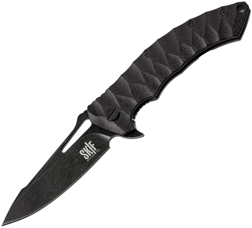 SKIF Knives Shark Frame Lock Knife Black G-10 (3.7" Black SW)