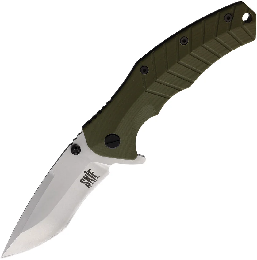 SKIF Knives Griffin Frame Lock Knife Olive Green G-10/Steel (3.75" Stonewash)