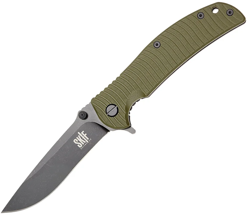 SKIF Knives Urbanite Frame Lock Knife Olive Green G-10/Steel (3.75" Black SW)
